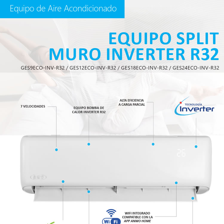 EQUIPO SPLIT MURO INVERTER R32
